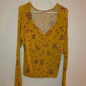 Long sleeve V Neck floral shirt